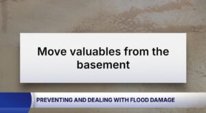 move valuables off the basement floor after water damage and flooding